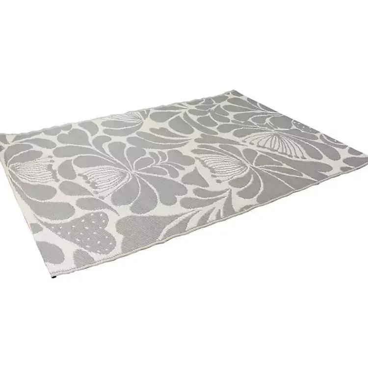 Kirklands Home Slate Floral Outdoor Area Rug, 4x6 Outlet
