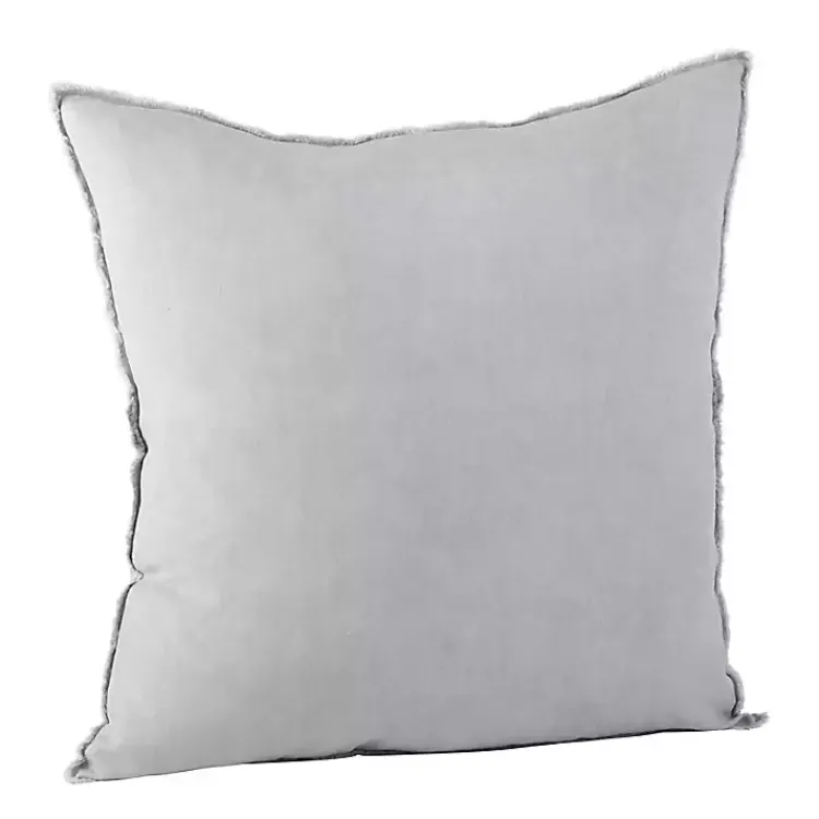 Pillows>Kirklands Home Slate Fringed Edge Pillow Gray