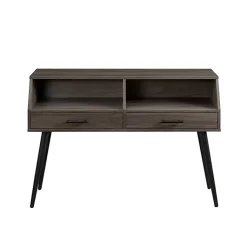 Kirklands Home Slate 2-Drawer Henry Console Table Gray