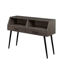 Kirklands Home Slate 2-Drawer Henry Console Table Gray