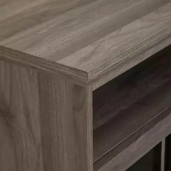 Kirklands Home Slate Glass Door Classic TV Stand Gray Discount