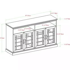 Kirklands Home Slate Glass Door Classic TV Stand Gray Discount