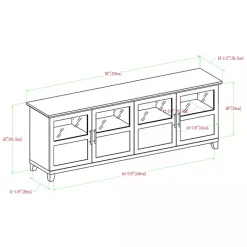 Kirklands Home Slate Glass Paneled Door TV Stand Gray Outlet