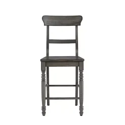 Kirklands Home Slate Ladder Back Counter Stools, Set of 2 Gray New