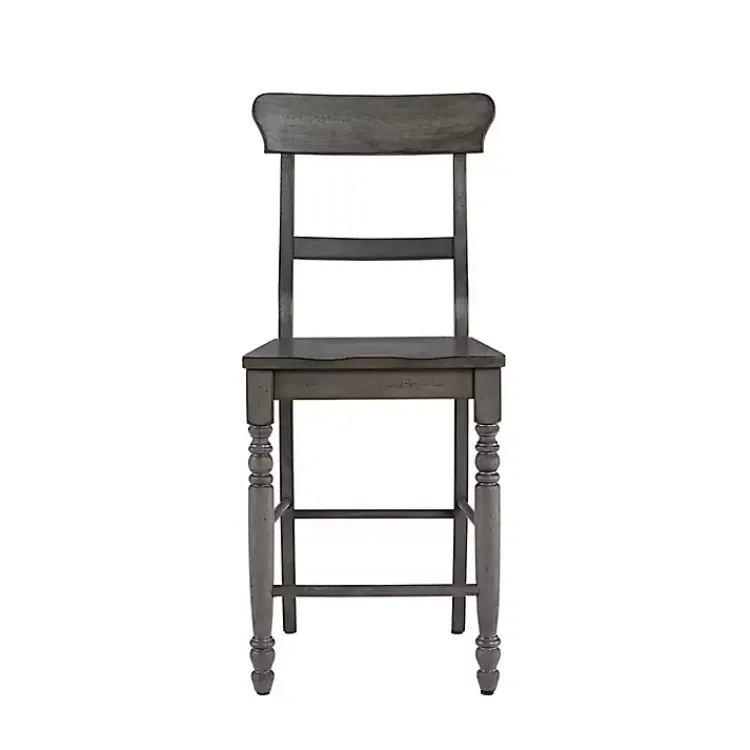Kirklands Home Slate Ladder Back Counter Stools, Set of 2 Gray New