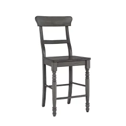 Kirklands Home Slate Ladder Back Counter Stools, Set of 2 Gray New