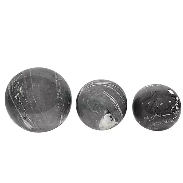 Bowl Filler>Kirklands Home Slate Gray Marble 3-pc. Decorative Orb Set