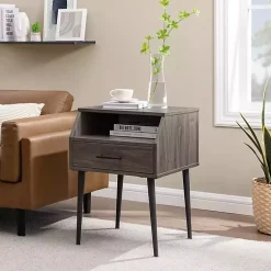 Kirklands Home Slate Open Storage Accent Table Gray Sale
