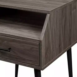 Kirklands Home Slate Open Storage Accent Table Gray Sale
