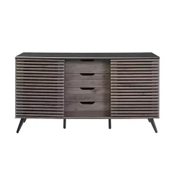 Kirklands Home Slate Slatted 4-Drawer Cabinet Gray Discount