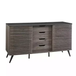 Kirklands Home Slate Slatted 4-Drawer Cabinet Gray Discount