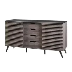Kirklands Home Slate Slatted 4-Drawer Cabinet Gray Discount