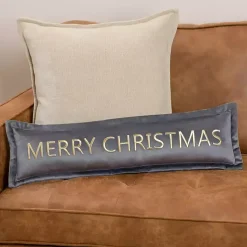 Pillows>Kirklands Home Slate Merry Christmas Lumbar Pillow