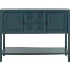 Kirklands Home Slate Teal 4-Drawer Charlotte Sideboard Blue Discount