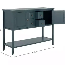 Kirklands Home Slate Teal 4-Drawer Charlotte Sideboard Blue Discount