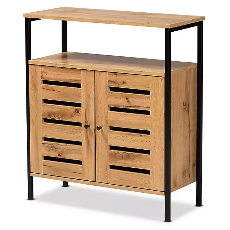 Kirklands Home Slatted Oak Wood Cabinet Online
