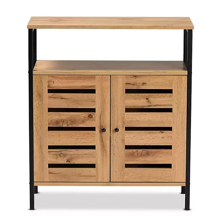 Kirklands Home Slatted Oak Wood Cabinet Online