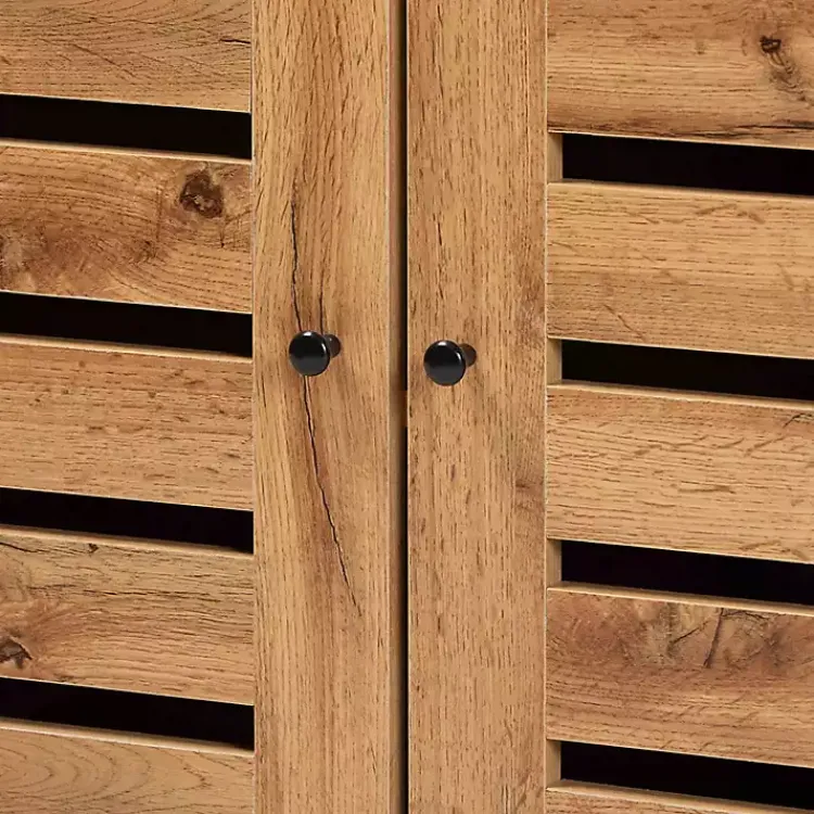 Kirklands Home Slatted Oak Wood Cabinet Online