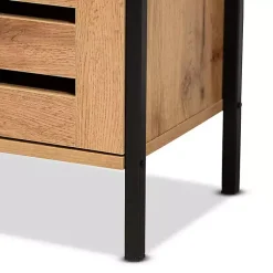 Kirklands Home Slatted Oak Wood Cabinet Online