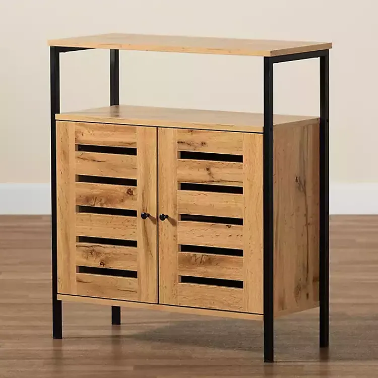 Kirklands Home Slatted Oak Wood Cabinet Online
