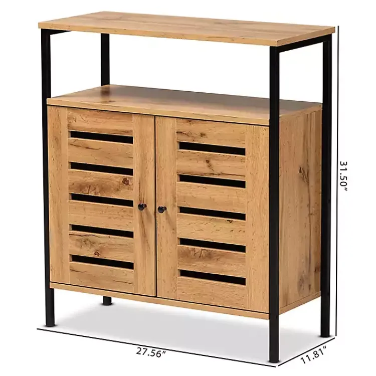 Kirklands Home Slatted Oak Wood Cabinet Online