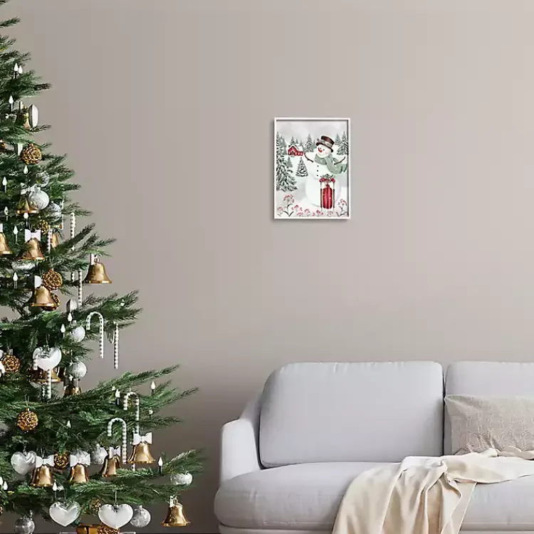 Christmas Art & Wall Decor>Kirklands Home Sledding Snowman Framed Art Print