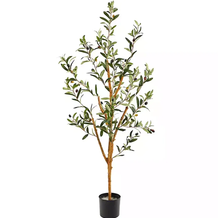 Trees & Topiaries>Kirklands Home Slender Olive Branch Tree in Nursery Planter