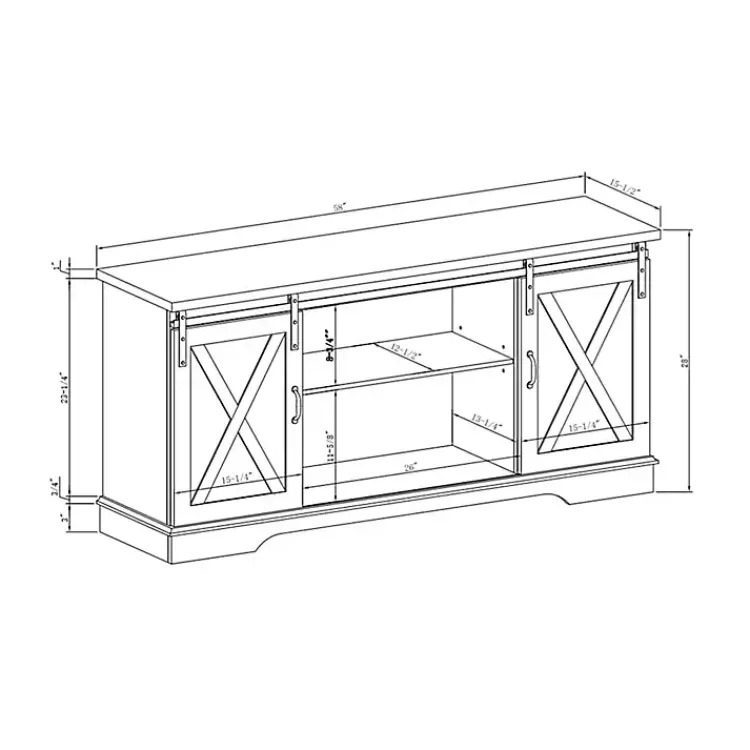 Kirklands Home Sliding Barn Door Open Shelf Wash TV Stand Gray Online