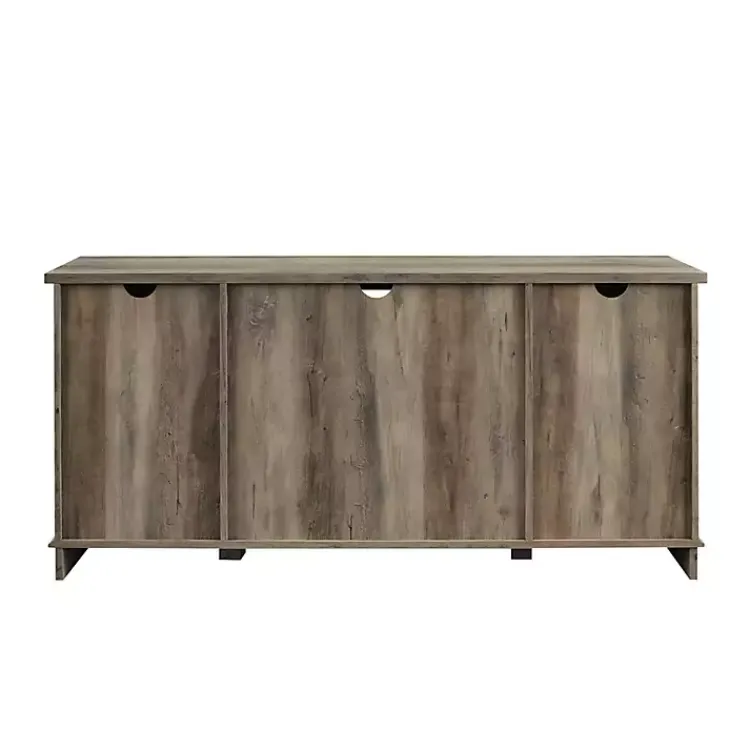 Kirklands Home Sliding Barn Door Open Shelf Wash TV Stand Gray Online