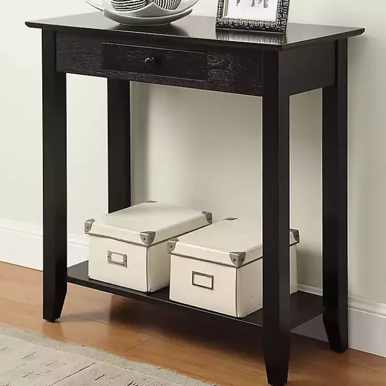 Kirklands Home Slim Single Drawer Console Table Black
