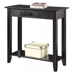Kirklands Home Slim Single Drawer Console Table Black