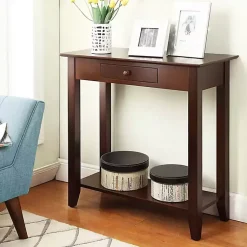Kirklands Home Slim Single Drawer Console Table Brown Hot