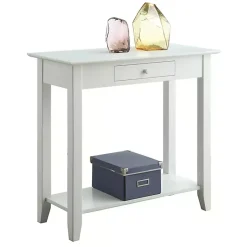 Kirklands Home Slim Single Drawer Console Table White New
