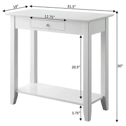 Kirklands Home Slim Single Drawer Console Table White New