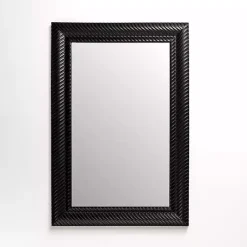 Kirklands Home Sloan Black Grooved Wall Mirror Outlet