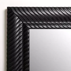Kirklands Home Sloan Black Grooved Wall Mirror Outlet