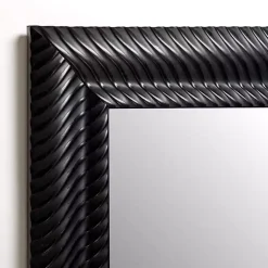 Kirklands Home Sloan Black Grooved Wall Mirror Outlet