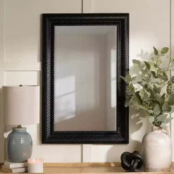 Kirklands Home Sloan Black Grooved Wall Mirror Outlet