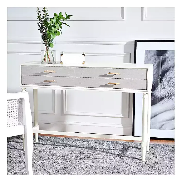 Kirklands Home Sloane Four-Drawer Console Table White Sale
