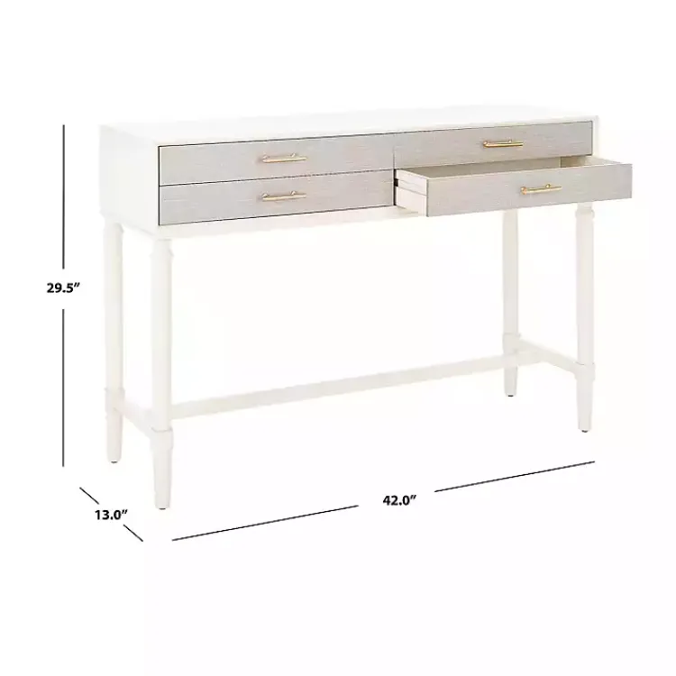Kirklands Home Sloane Four-Drawer Console Table White Sale