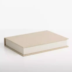 Baskets & Boxes>Kirklands Home Small Beige Linen Book Box Tan