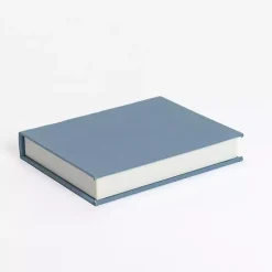 Baskets & Boxes>Kirklands Home Small Light Linen Book Box Blue