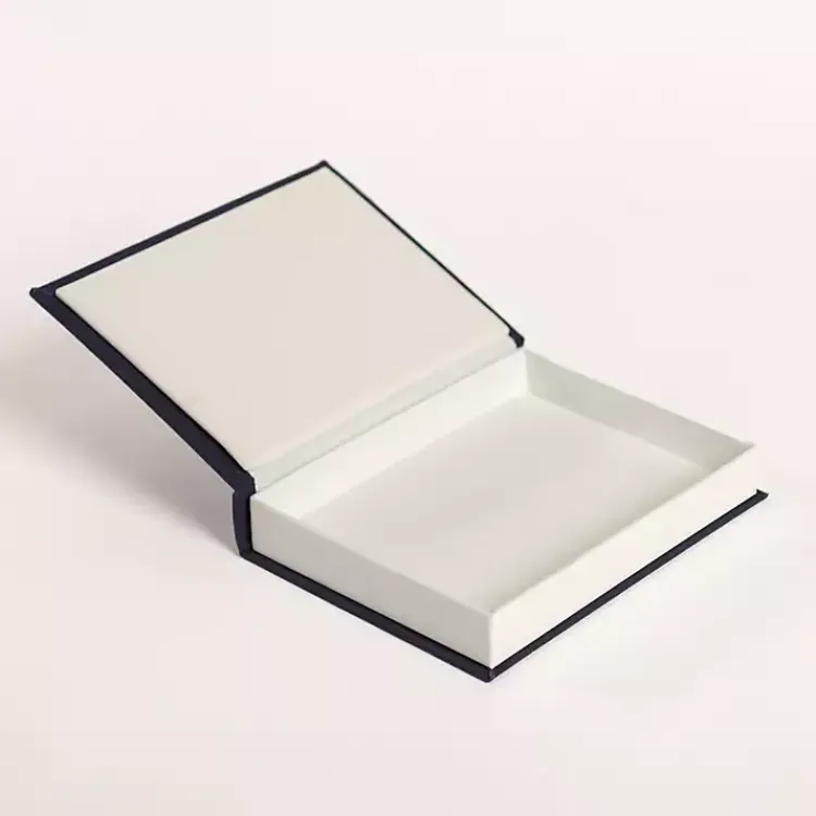 Baskets & Boxes>Kirklands Home Small Navy Linen Book Box Blue