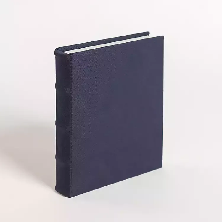 Baskets & Boxes>Kirklands Home Small Navy Linen Book Box Blue