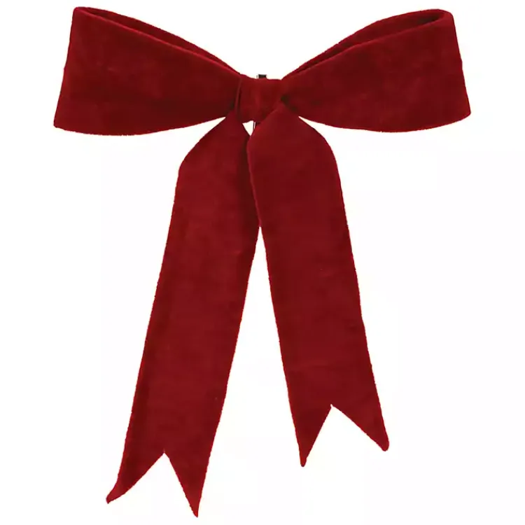 Christmas Decorations>Kirklands Home Small Velvet Christmas Bows, Set of 2 Red