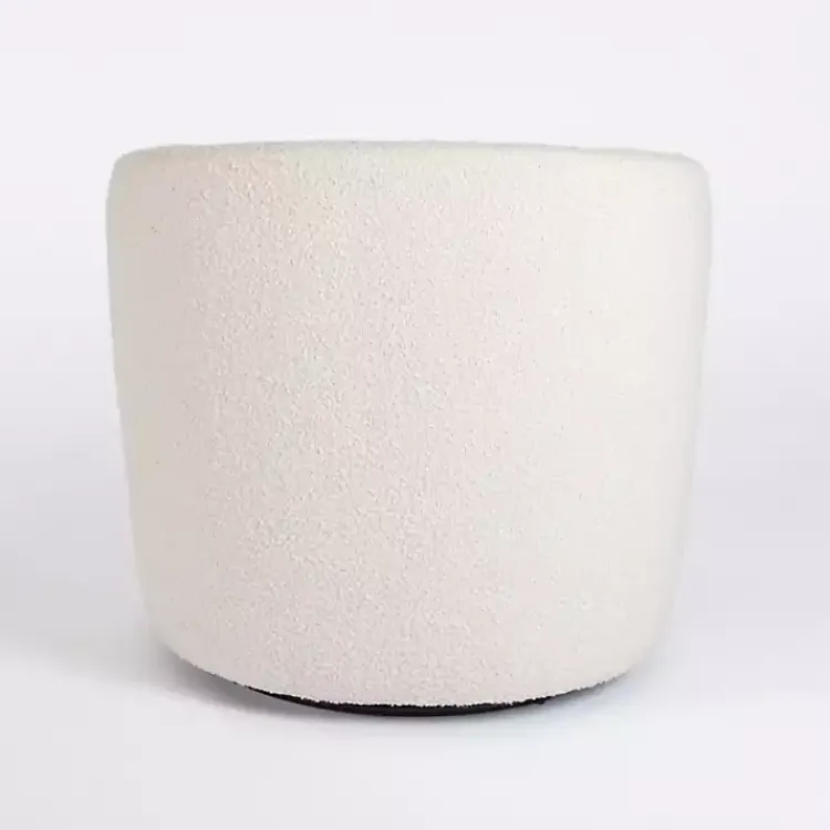 Kirklands Home Small Round Cream Boucle Swivel Accent Chair White