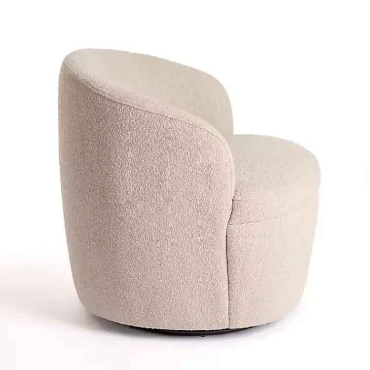 Kirklands Home Small Round Sand Boucle Swivel Accent Chair Tan Best