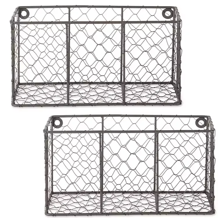 Kirklands Home Small Wall Hanging Chicken Wire Baskets, Set of 2 Clearance