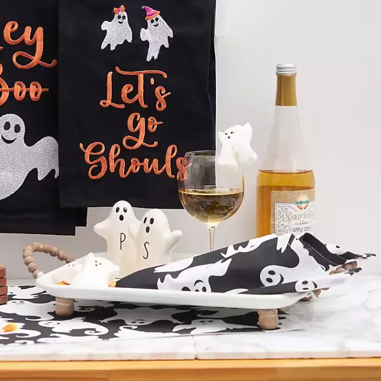 Halloween>Kirklands Home Smiling Ghost Halloween Napkins, Set of 6