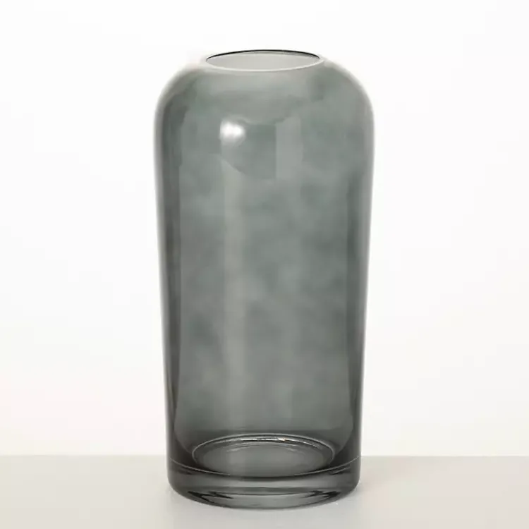 Vases>Kirklands Home Smoked Glass Vase, 10 in. Gray